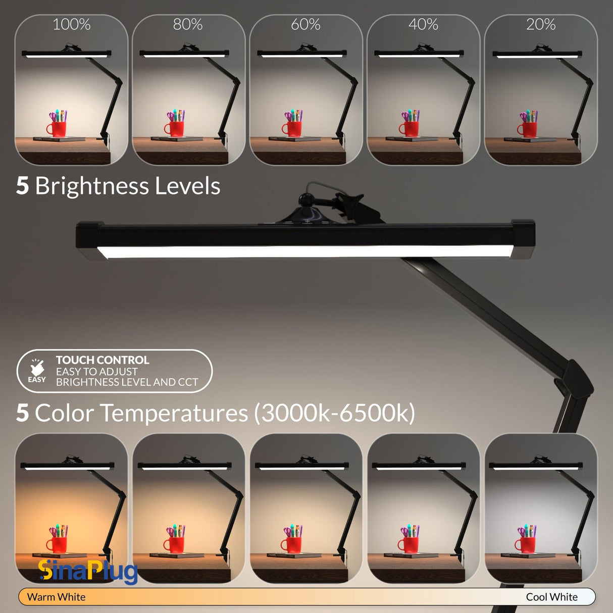 AzarPixel 2300 Lumens CCT LED Desk Lamp