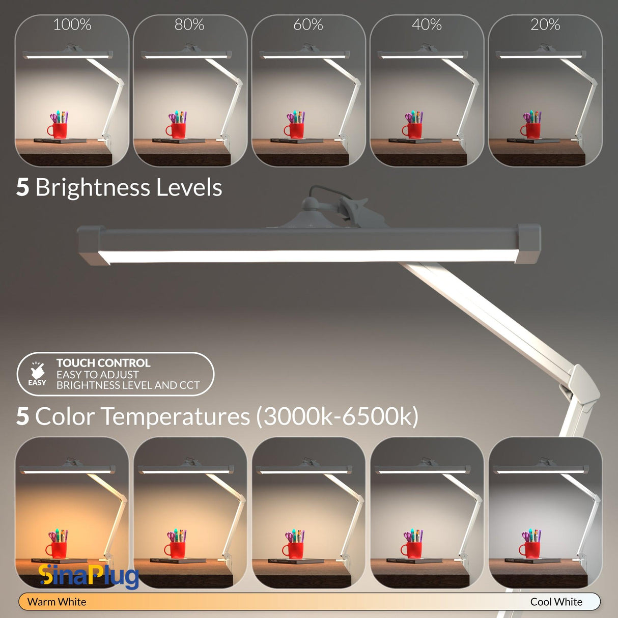 AzarPixel 2300 Lumens CCT LED Desk Lamp