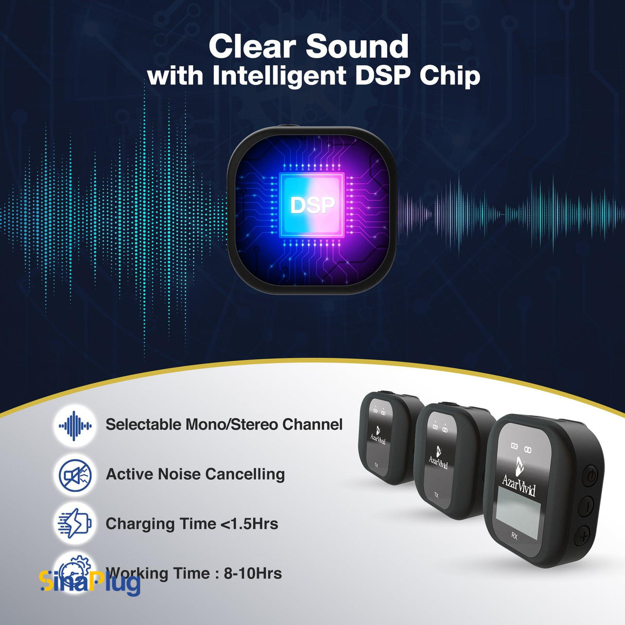 AzarVivid ZT2220 Wireless Lavalier Microphone