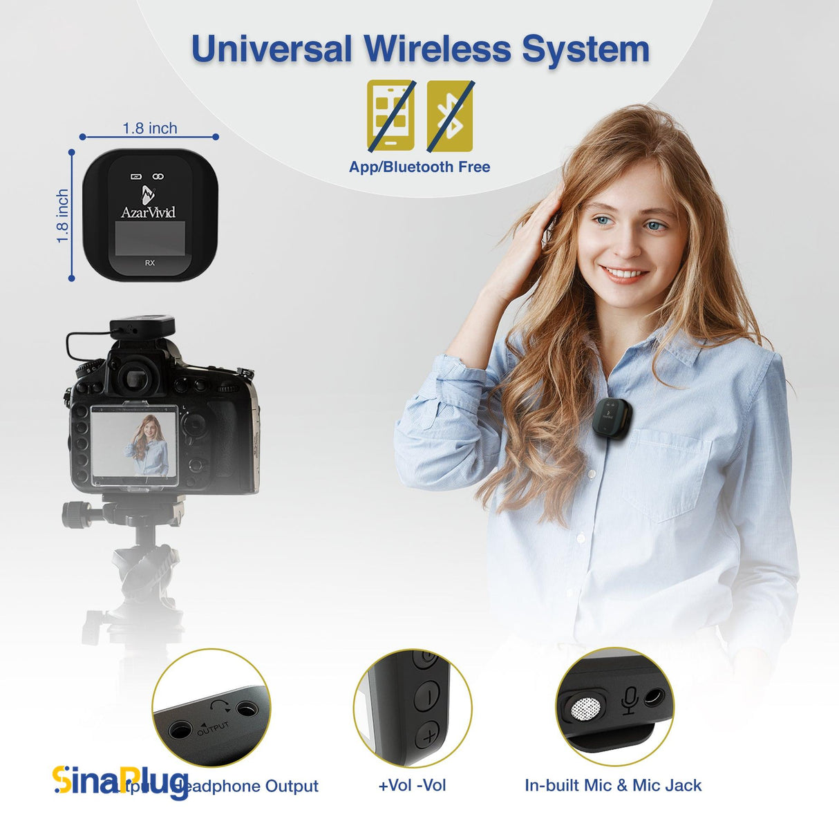 AzarVivid ZT2220 Wireless Lavalier Microphone