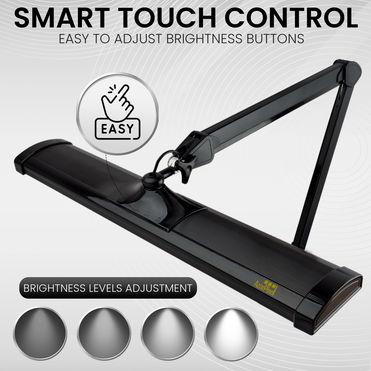AZARPIXEL 3,900 Lumens Powerful Ultra Bright Professional LED Desk Lamp (Cool White Light, Dimming)