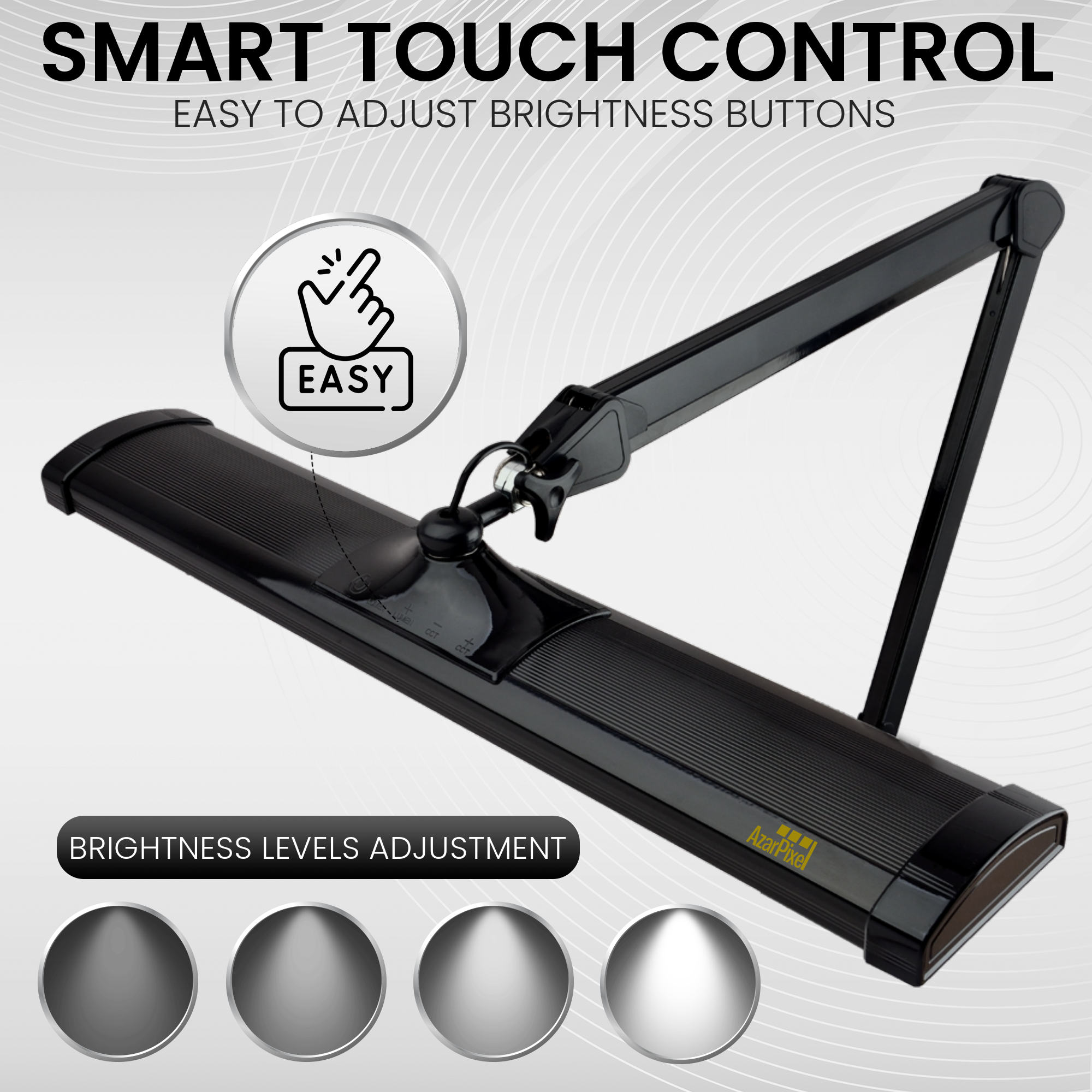 AZARPIXEL 3,900 Lumens Powerful Ultra Bright Professional LED Desk Lamp (Cool White Light, Dimming)