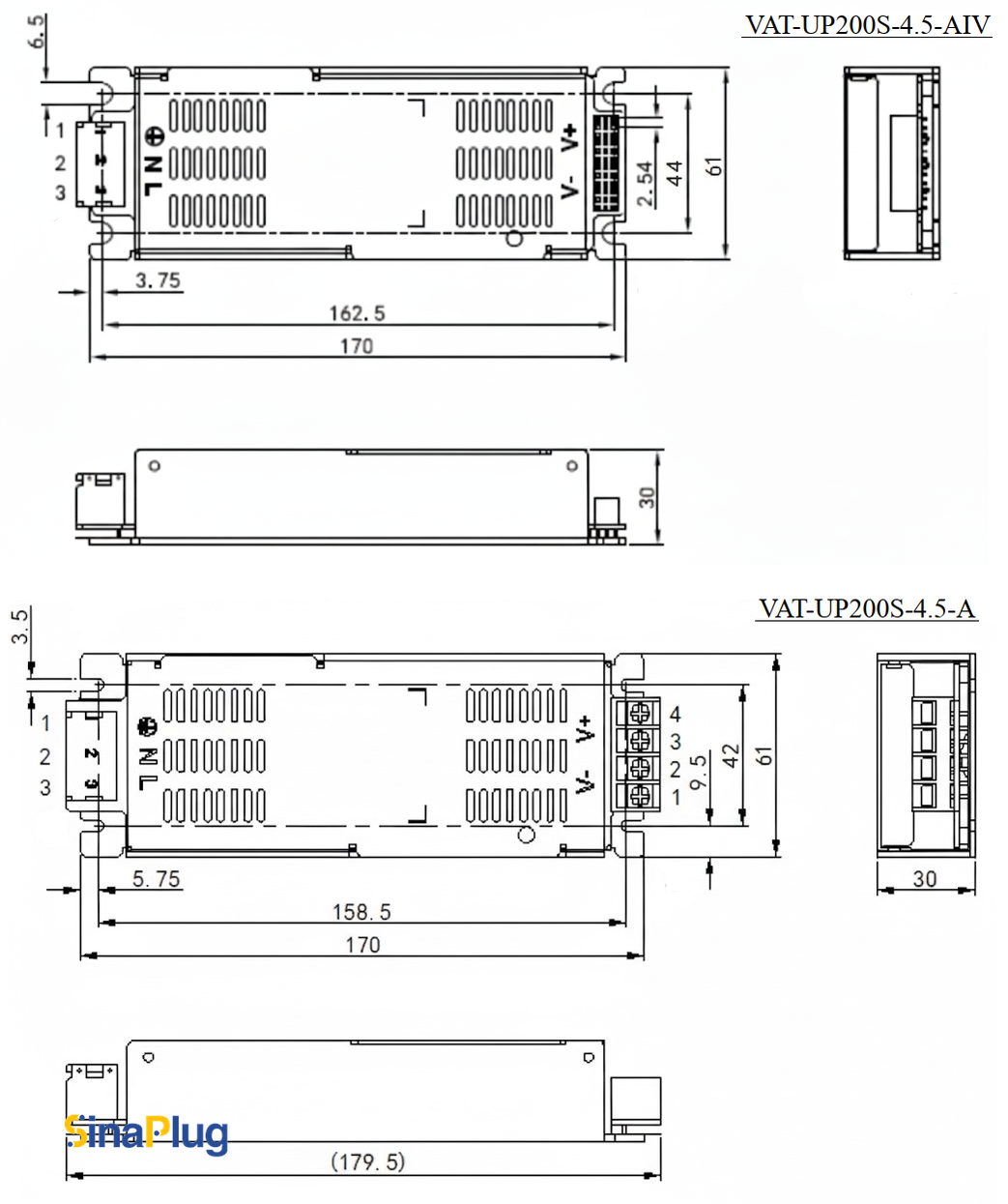 POWERLD VAT-UP200S-4.5-A / VAT-UP200S-4.5-AIV Power Supply (4.5V, 36A)