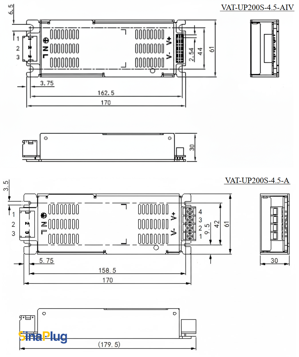 POWERLD VAT-UP200S-4.5-A / VAT-UP200S-4.5-AIV Power Supply (4.5V, 36A)