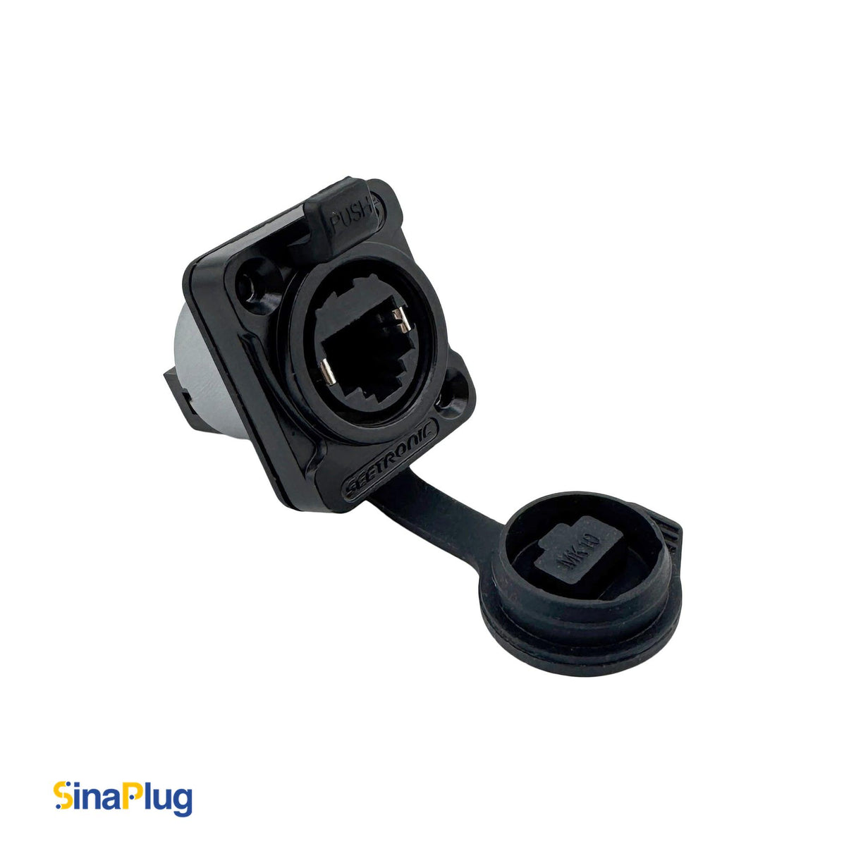 Seetronic SE8FDYH-62-B-NS RJ45 Chassis-Mount Connector With Waterproof Cover (Anti-Leakage Version of SE8FDY-02-DC)
