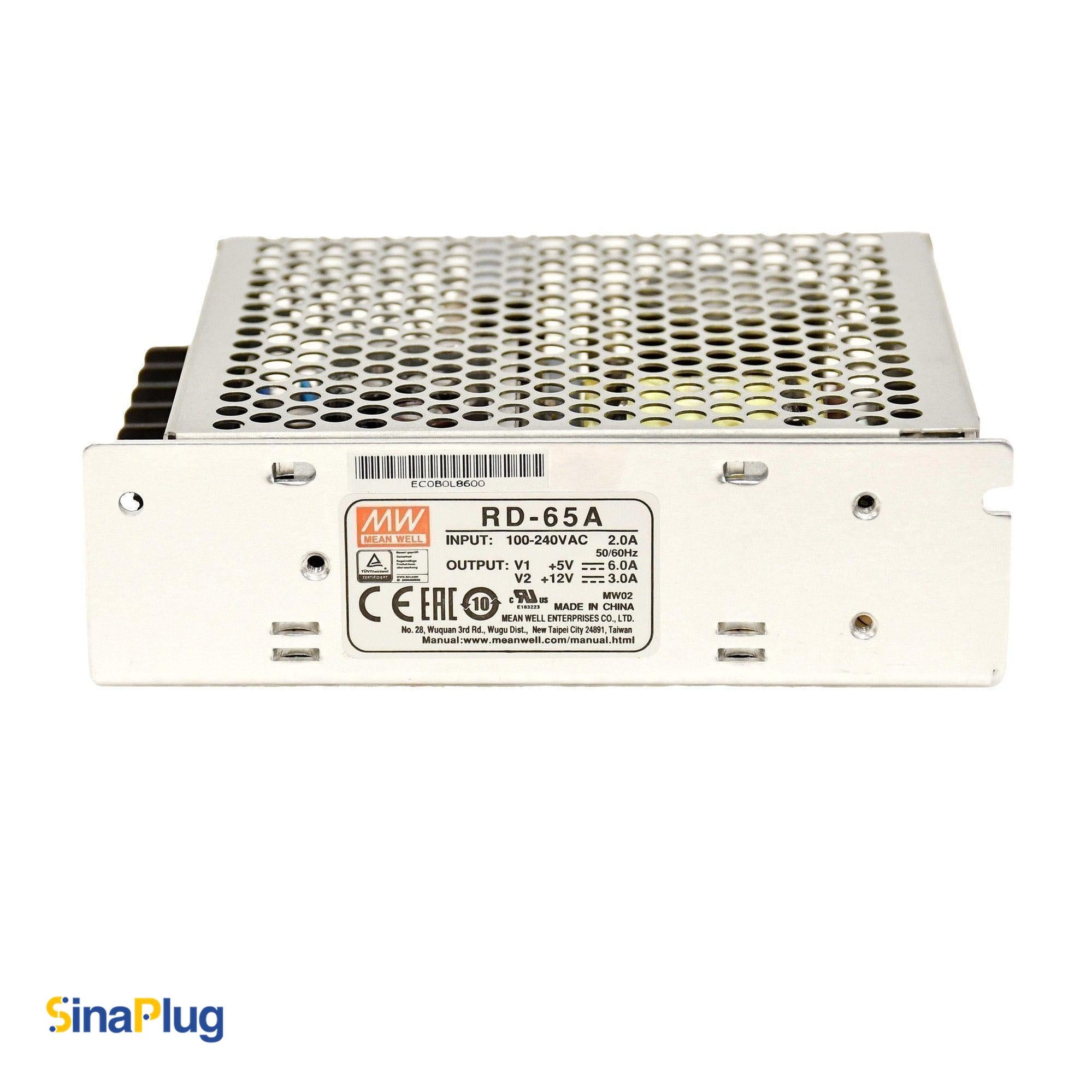 MEAN WELL RD-65A Switching Power Supply (Outputs 5Volts, 6Amps and 12Volts, 3Amps)