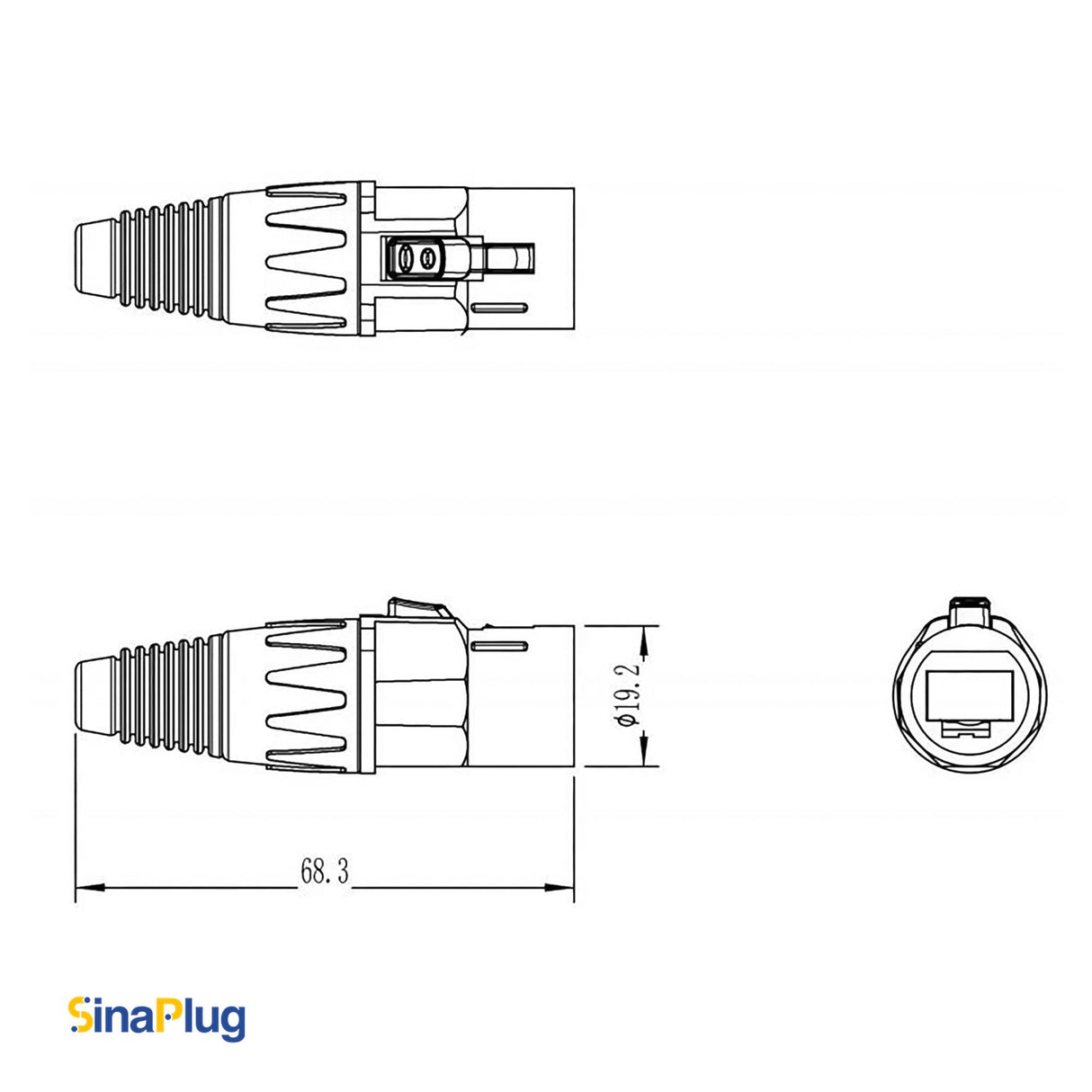 Outdoor CAT6 UTP Ethernet Cable with SW8MC-03-N Male Connector - 15 FT