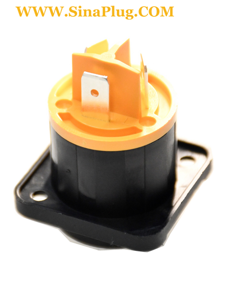 Seetronic SAC3FPX Waterproof Power Kon Socket– UL (Power In) orange and black