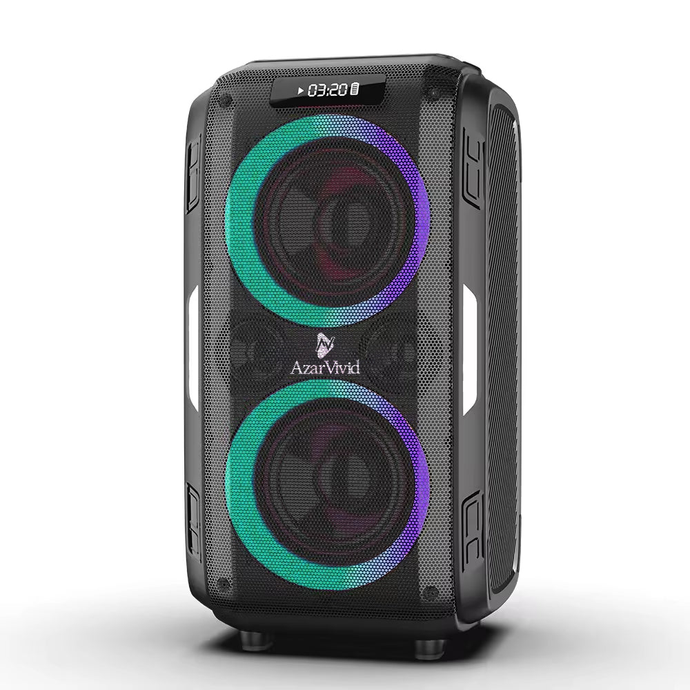 AzarVivid T9 Pro TWS outdoor party loud Karaoke big bluetooth speaker with flashing LED night light, CE, FCC, ROHS