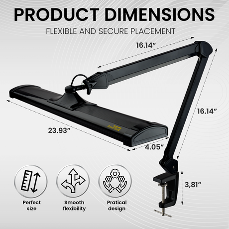 Super Bright 2,300 Lumens Powerful Professional Eye Care LED Desk Lamp (Daylight, Dimmable, Black)