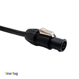 10 feet, 3-Pin Power Cable (14AWG): IEC C14 Male to Seetronic SAC3FX Connector