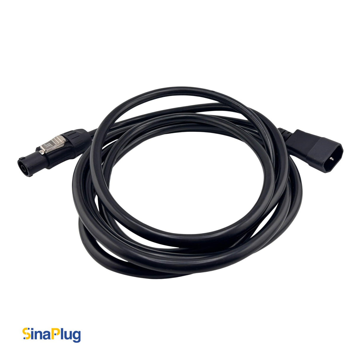 10 feet, 3-Pin Power Cable (14AWG): IEC C14 Male to Seetronic SAC3FX Connector