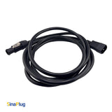 10 feet, 3-Pin Power Cable (14AWG): IEC C14 Male to Seetronic SAC3FX Connector