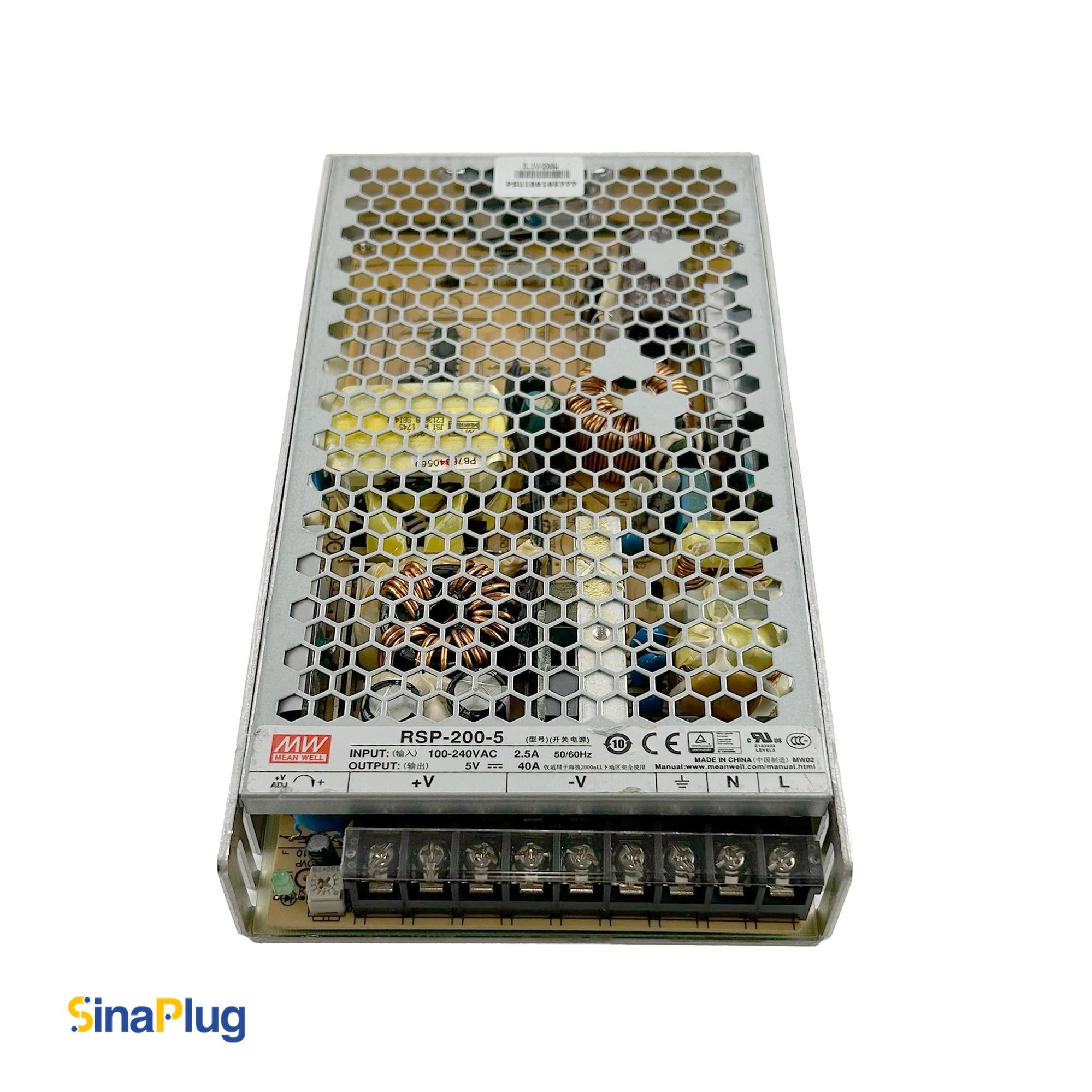 MEAN WELL RSP-200-5 Switching Power Supply (Output 5.0Volts, 40Amps)