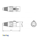 Outdoor CAT6 UTP Ethernet Cable with SW8MC-03-N Male Connector - 15 FT
