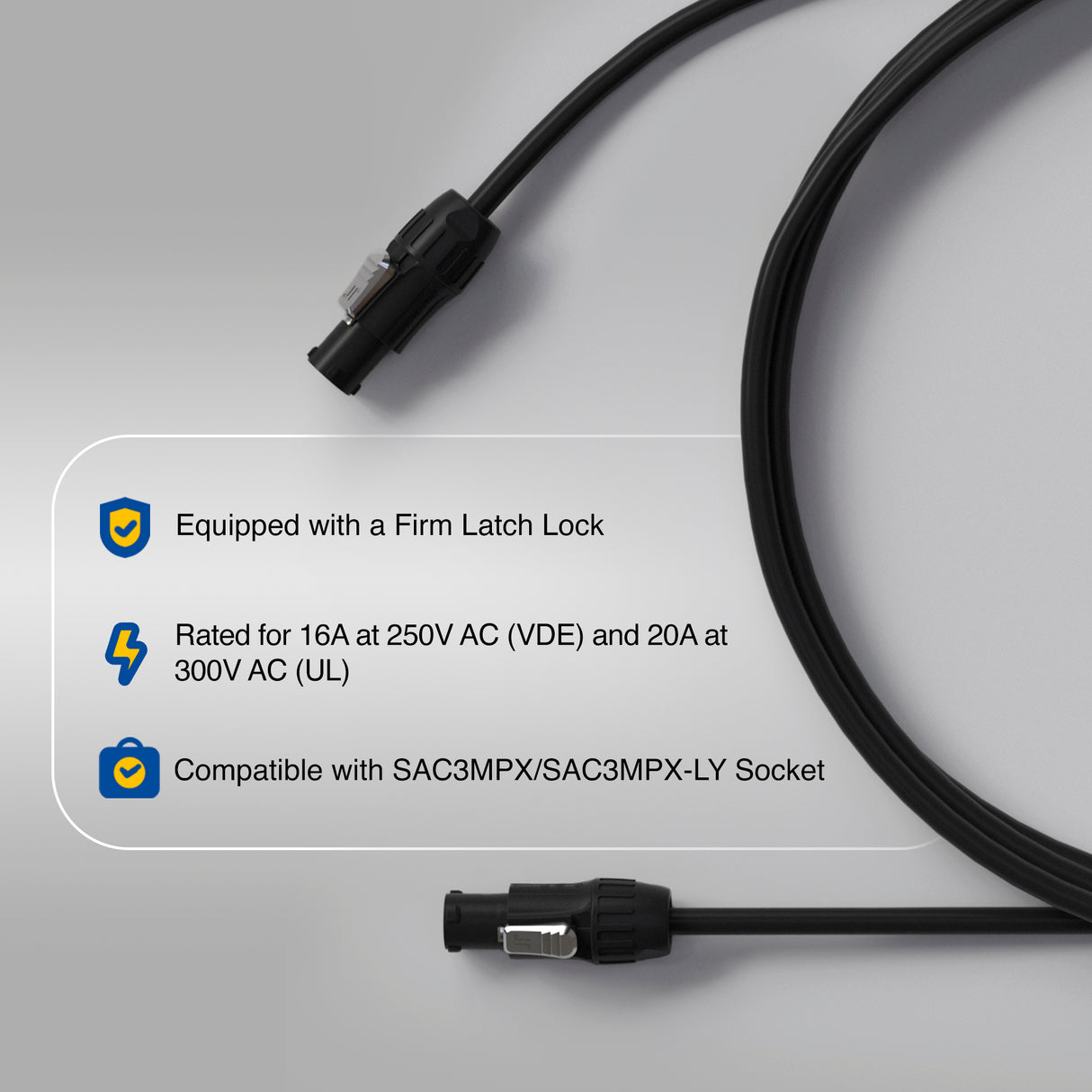 Seetronic SAC3FX Powercon Twist Locking Waterproof IP65/IP67 Female TR1 Power Connector 20A/300V fo Stage Light and LED Wall