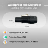 Seetronic SAC3FX Powercon Twist Locking Waterproof IP65/IP67 Female TR1 Power Connector 20A/300V fo Stage Light and LED Wall