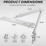 AZARPIXEL 3,900 Lumens Powerful Ultra Bright Professional LED Desk Lamp (Cool White Light, Dimming, White)