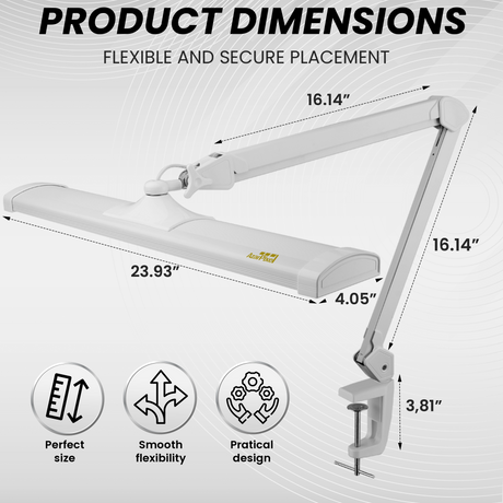 Super Bright 2,300 Lumens Powerful Professional Eye Care LED Desk Lamp (Daylight, Dimmable, white)