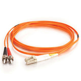 6.6ft (2m) LC-ST 62.5/125 OM1 Duplex Multimode PVC Fiber Optic Cable - Orange