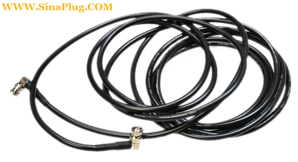 BNC RIGHT ANGLE MALE TO BNC RIGHT ANGLE MALE (RG59) 75 OHM COAXIAL CABLE  ASSEMBLY (RG59 / U SOLID)