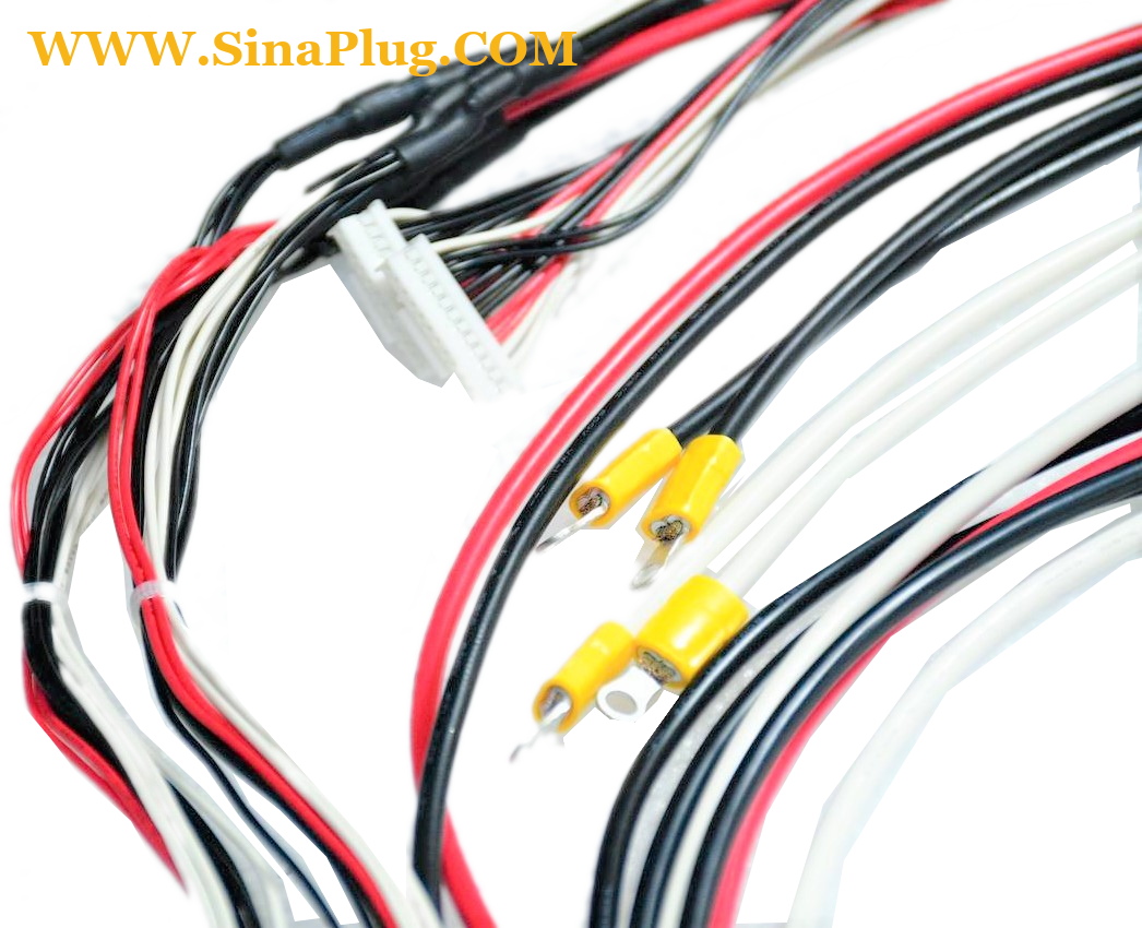 CUSTOM CABLE : ELECTRICAL CONNECTIONS /HOOK UP WIRE AND RINGS AT THE END