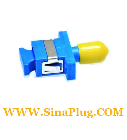 SC-ST Simplex Fiber Coupler, Singlemode/Multimode, Panel Mount, Blue, Rectangular plastic ceramic sleeve