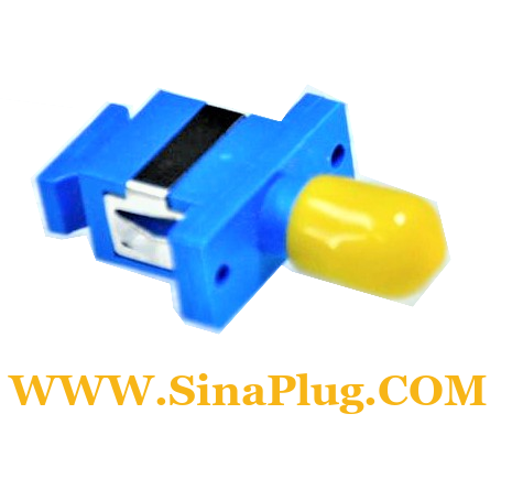 SC-ST Simplex Fiber Coupler, Singlemode/Multimode, Panel Mount, Blue, Rectangular plastic ceramic sleeve