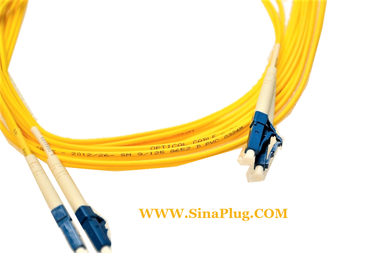5m LC UPC to LC UPC Duplex OS2 Single Mode PVC (OFNR) 2.0mm Fiber Optic Patch Cable YELLOW