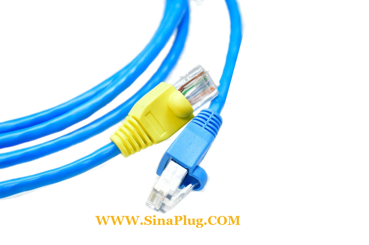 CAT5E 24 AWG L INGXUN Lan blue cable with blue/yellow ends
