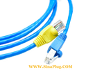 CAT5E 24 AWG L INGXUN Lan blue cable with blue/yellow ends