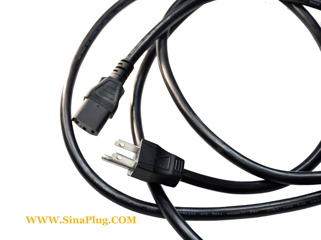 SJT Power Extension Cord Black, IEC60320 C20 Male Plug to C19 Female Connector 12/3 20AMP 250V