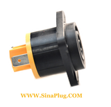 Seetronic SAC3FPX Waterproof Power Kon Socket– UL (Power In) orange and black