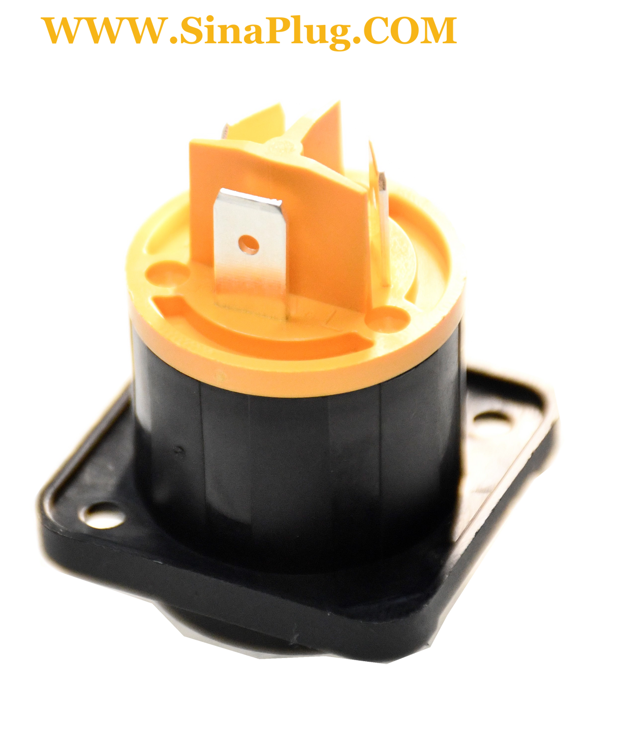 Seetronic SAC3FPX Waterproof Power Kon Socket– UL (Power In) orange and black