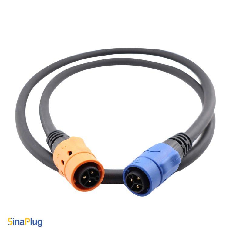 Power Cable with locking PowerCON 3Pin Male-to-Male Connector (Compatible with Unilumin LED Panels) - 3 Feet