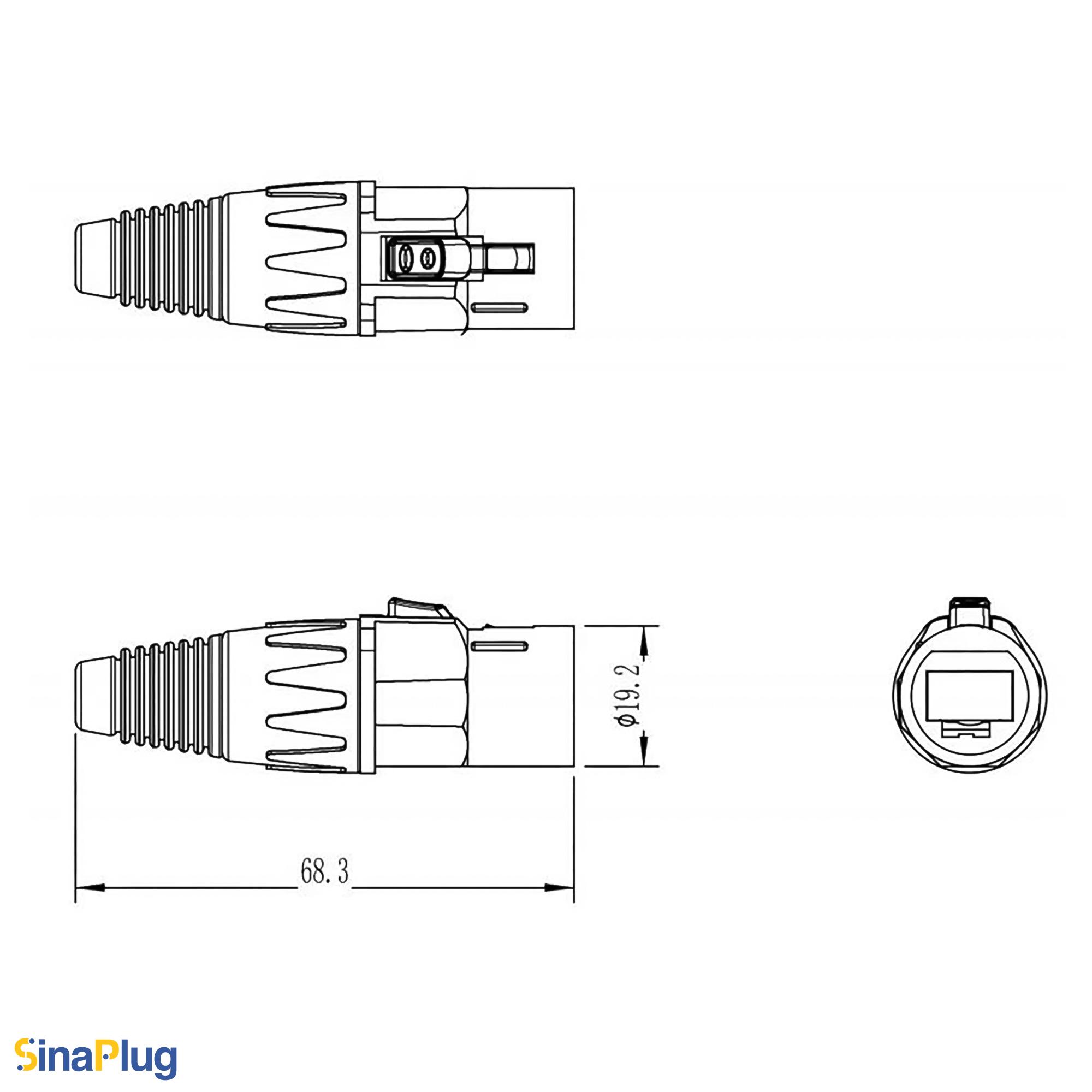 Outdoor CAT6 UTP Ethernet Cable with SW8MC-03-N Male Connector