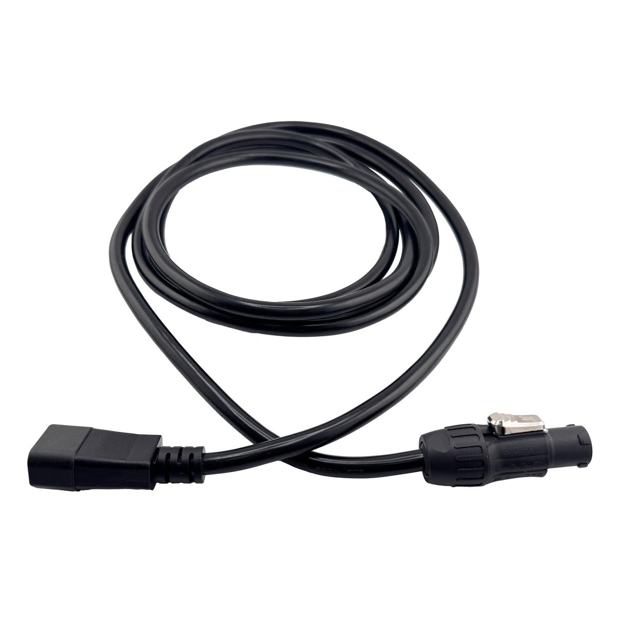 3-Pin Power Cable (14AWG): IEC C14 Male to Seetronic SAC3FX Connector - 10 Feet