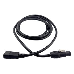 3-Pin Power Cable (14AWG): IEC C14 Male to Seetronic SAC3FX Connector - 10 Feet